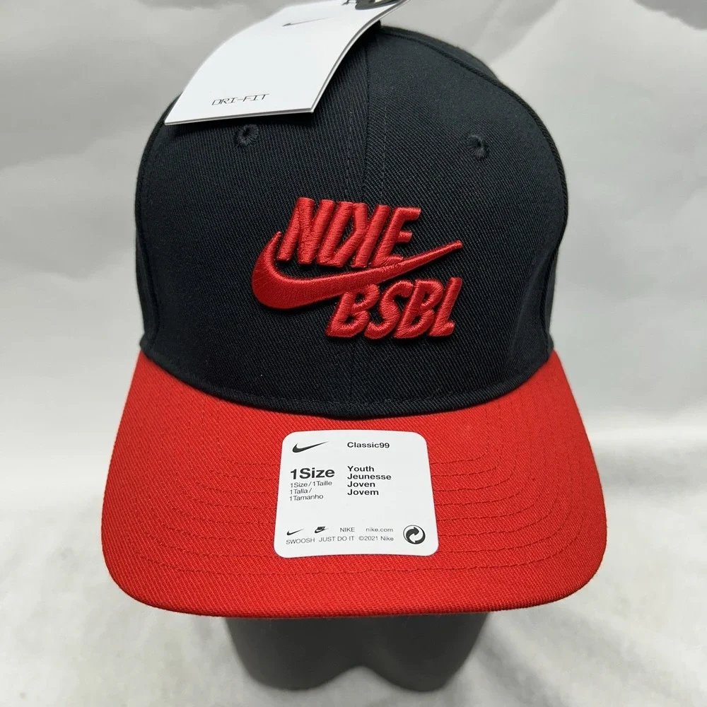 Nike Boys Size OS Black Red Classic99 Baseball Cap Hat New